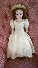 20" Darling Strobel & Wilken Bisque Shoulder-Head Antique Doll Leather Body 1900
