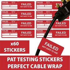 60x FAILED Cable Wrap stickers Pat Test labels