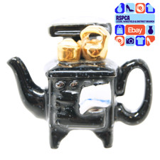 Paul Cardew Designs Vintage Black Cast Iron Style Stove Miniature Teapot 4cm