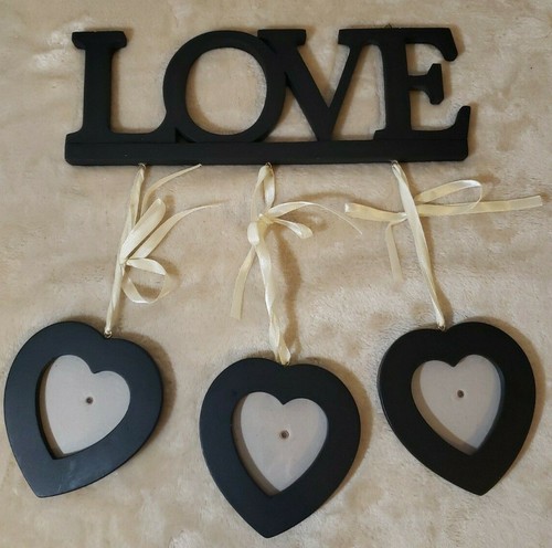 Love with hanging heart frames - love,