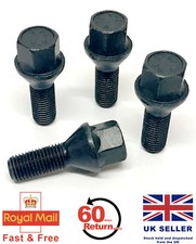 4 x alloy wheel bolts M12 x 1.5 17mm Hex Black for BMW cars
