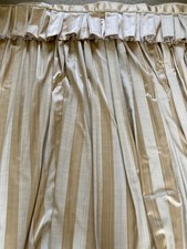 Fabulous Classic Bay Window  Curtains 70" x 127" Gold Stripe & Pleated Pelmet