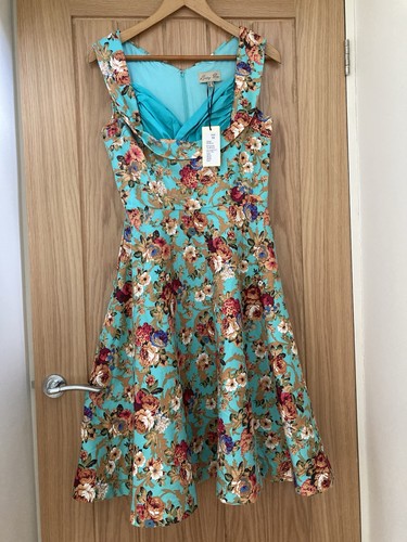 Lindy bop turquoise floral fit - turquoise,