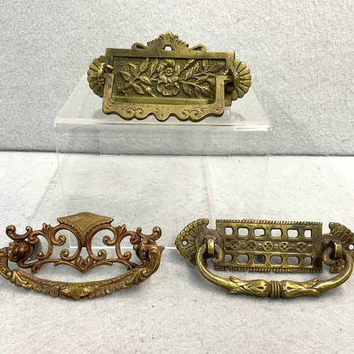 Vintage brass drawer - drawer, pulls