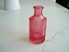 Vintage ribbed glass bottle - ribbed,