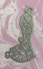 Tattered Lace Type Lady in gown wedding prom Metal cutting Die UK Seller 872