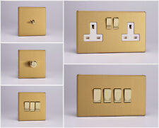 Varilight Screwless Brushed Brass Range - White Inserts & Brass Switches