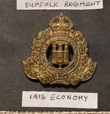 Suffolk Regiment Cap Badge WW1