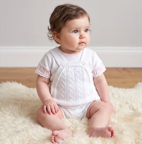 Baby girl dungaree romper - baby, suit