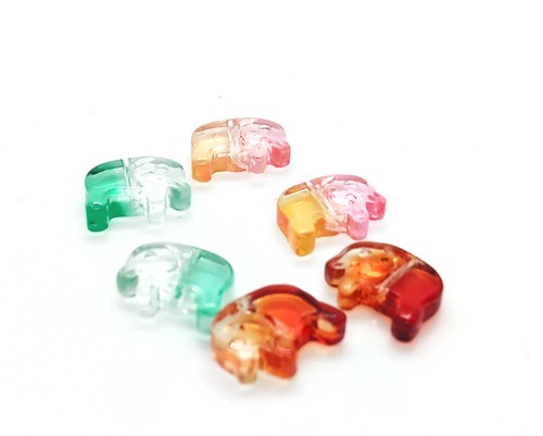 Two tone glass beads elephant - glass,