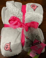 Marks & Spencer Grey Percy Pig Throw / Blanket Size 120 x 150cm New