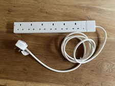 UK Plug 6 Gang Way Socket Extension lead Adaptor Sockets With 2m Cable