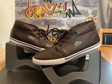 Lacoste Mens Shoes  UK 10 Ampthill Leather Trainers chukka boots brown vgc