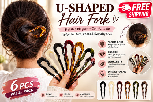 6pcs shaped hair fork - 6pcs,