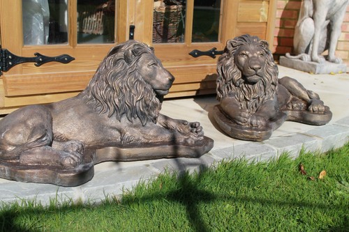 Pair bronzed laying - pair, of