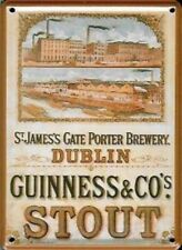 Guinness St James's Gate Dublin Brewery mini metal sign/postcard  110mm x 80mm