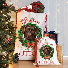 Brown Labrador Christmas Sack