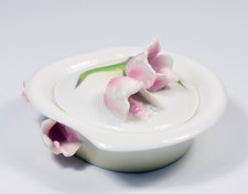 Beautiful Graff Porcelain Flower Topped Lidded Trinket Box