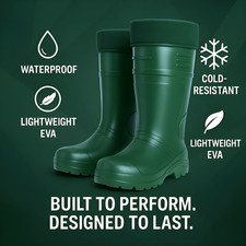 High Quality Green Thermal LIGHTWEIGHT EVA MATERIAL Wellies Wellingtons Boots