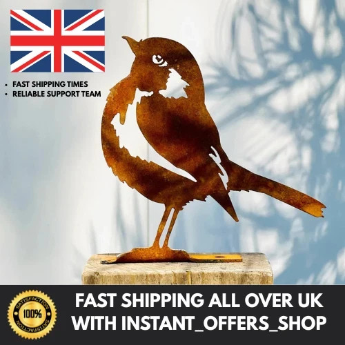 Rusty metal robin - robin, bird