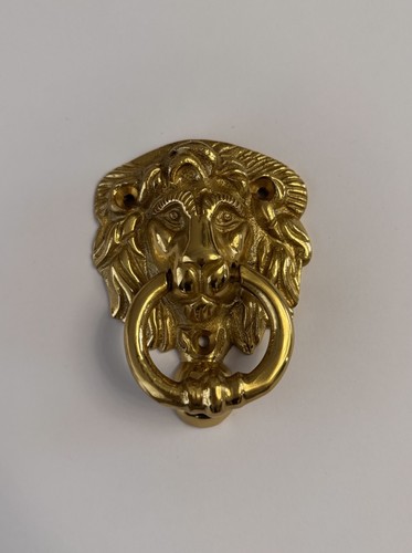 Brass lion head door knocker - head,