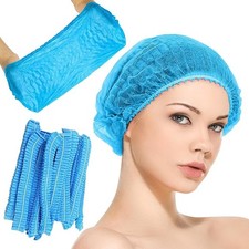 Disposable Hair Net Head Cover Mob Cap Hair Net Non Woven Anti Dust Hats UK