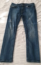 Burton Mens Super Stretch Skinny Jeans 34S 86cm Great Condition Dark Blue