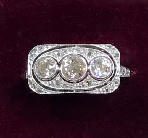 Art deco diamond - deco, ring