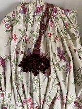 STUNNING LAURA ASHLEY SUMMER PALACE CRANBERRY CURTAINS (pair 1)