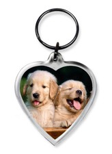 Dog Keyrings - Heart Shape Pug