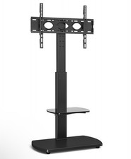 TTAP TV Stand 32-65 Inch TV's Oak Base Glass Shelf Swivel Height Adjustable