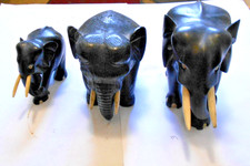 VINTAGE 3 X CARVED WOODEN