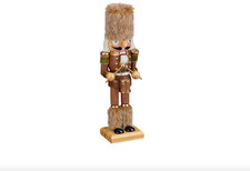 Christmas Nutcracker Soldier Brown Wooden Xmas Ornament Decor Drummer 25CM