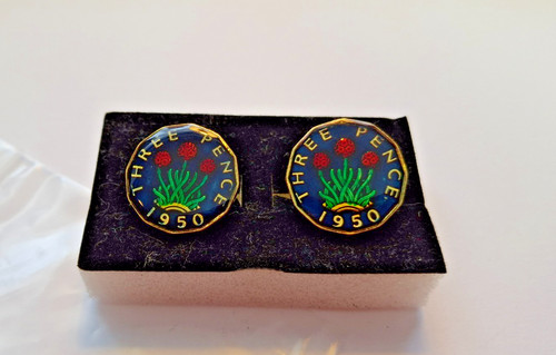 Men cufflinks real coins - cufflinks,