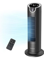 DR.PREPARE Tower Fan for Bedroom, 25 dB Quiet DC Bladeless Fan with Remote