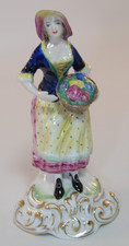 Spode 5 1/2" Chelsea Figure Lady Flower Seller Lot A  Excellent