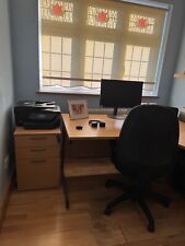 L shape Office desk, Chair & Ped