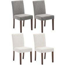 2X Dining Chairs Soft Linen