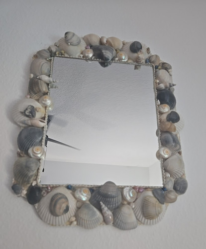 Vintage seashell wall mirror - vintage,