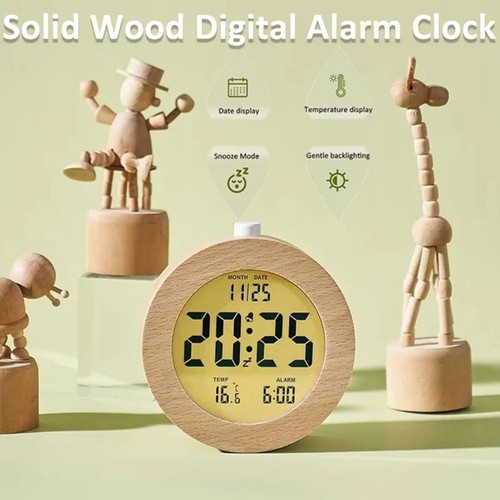 Solid wood alarm clock - solid,