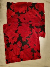 Set of cushion covers 50cm x 50cm velvet Black and red