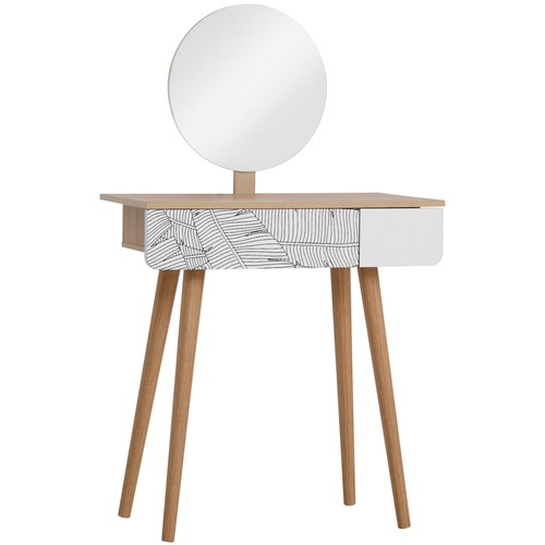 Homcom wooden compact - wooden, dressing