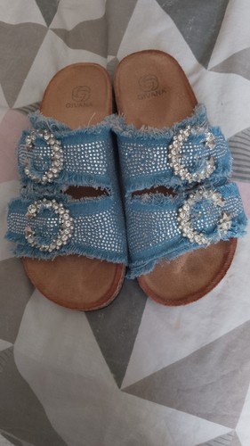 Sliders with diamonte detail - diamonte,
