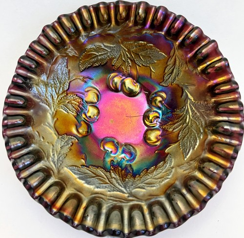 Amethyst carnival glass bowl - carnival,