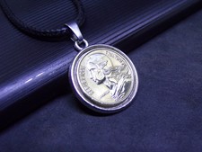 French Coin Pendant Necklace