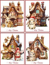 8 CHRISTMAS CARDS BUNNY RABBIT