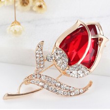 Rose Ruby Leaf Crystal Vintage