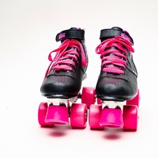 Odyssey Roller Skates Youth Size 4 Black Pink Quad Skates with Box Retro Style