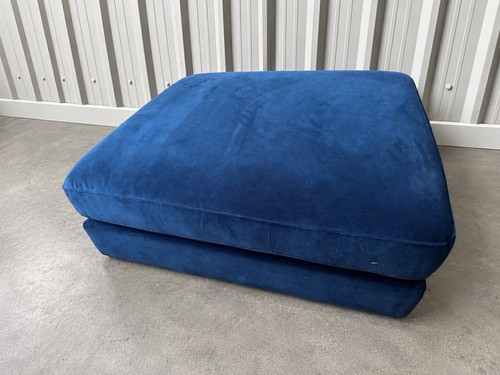 Dusk blue velvet ottoman - dusk,