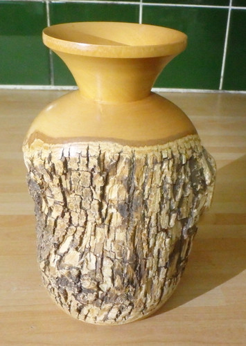 Rustic wooden vase with - rustic,